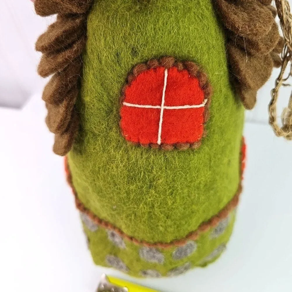 Wild Woolies Felted Wool Birdhouse Forest House Green 10 In Natural Materials